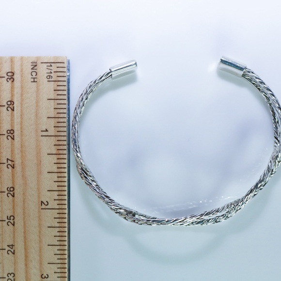 Artisan Sterling Silver Twist Cuff Bracelet - Picture 8 of 8